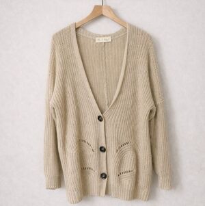 Oversized Slouchy Knit Cardigan | Neutral Beige